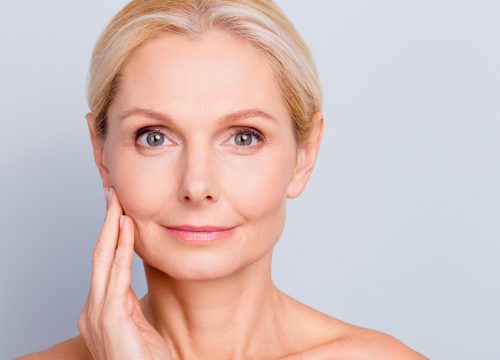 Woman with some signs of aging skin