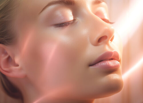 Photo of a woman with glowing skin after a DiamondGlow® treatment